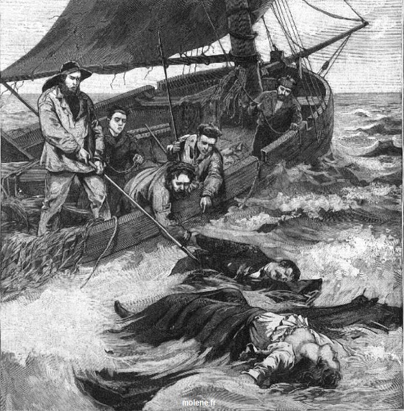 les pêcheurs de Molène à la recherche des naufragés Drummond Castle